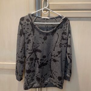 Ink splattered hoodie sweatshirt
